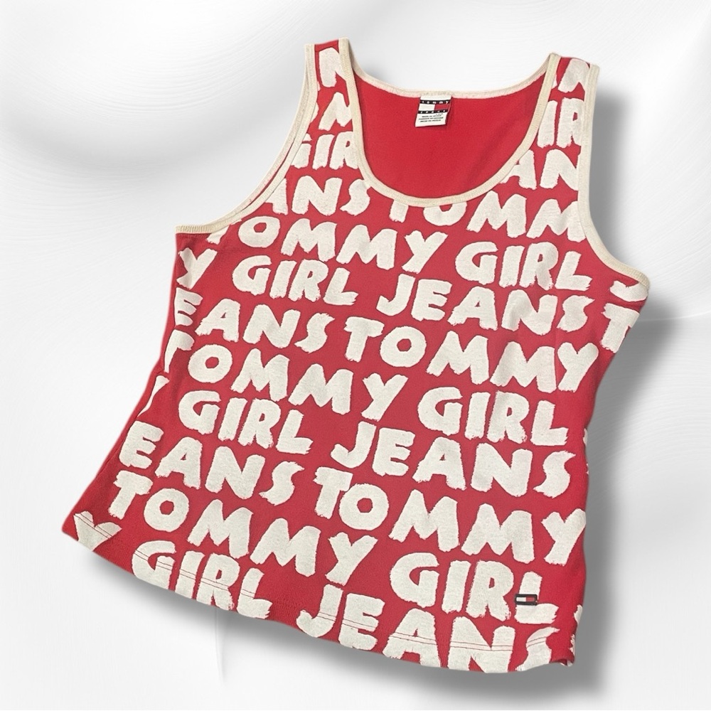 Tommy Hilfiger y2k large red tank top
